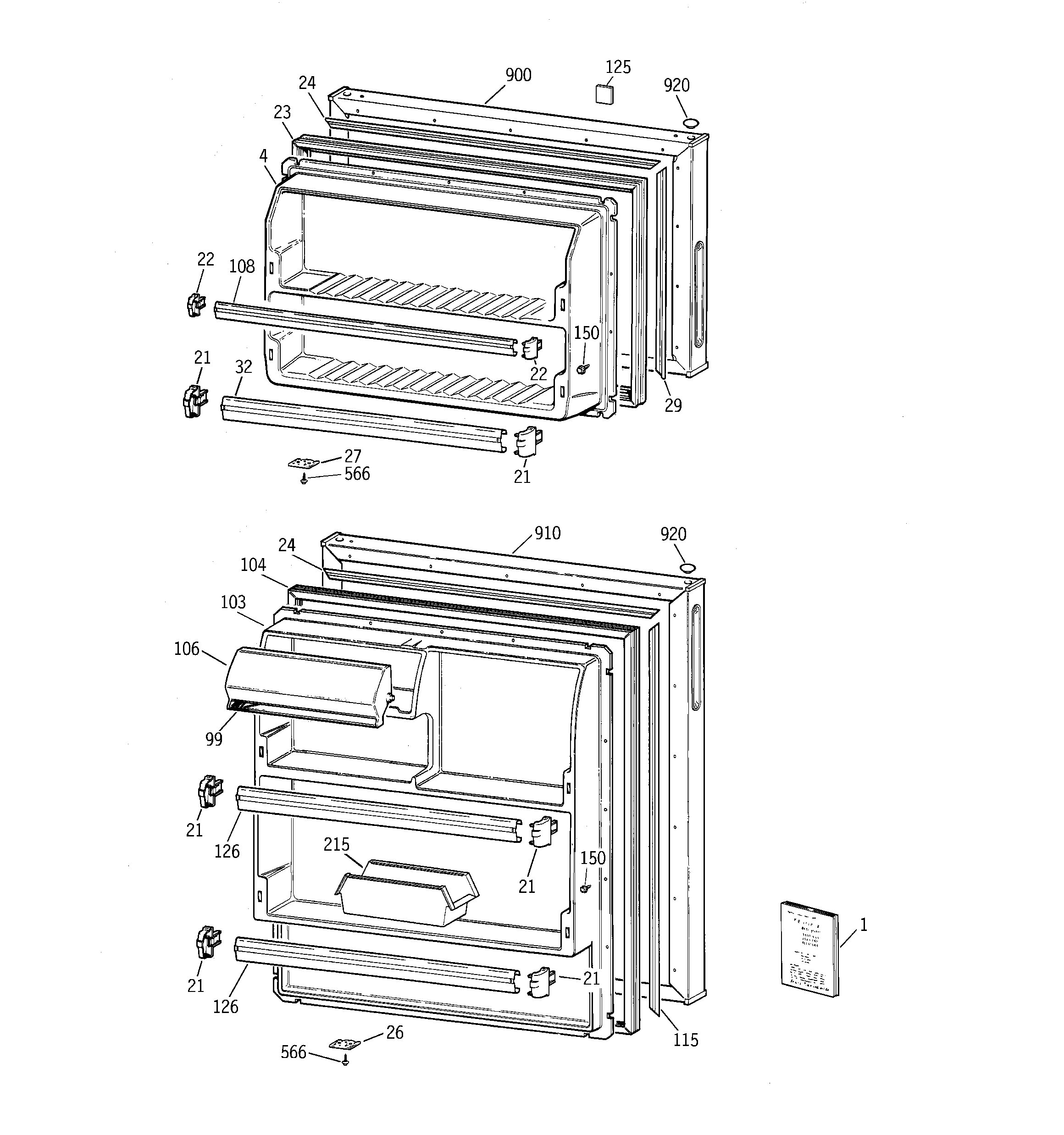 Hotpoint CTX16EYBJRWW doors diagram