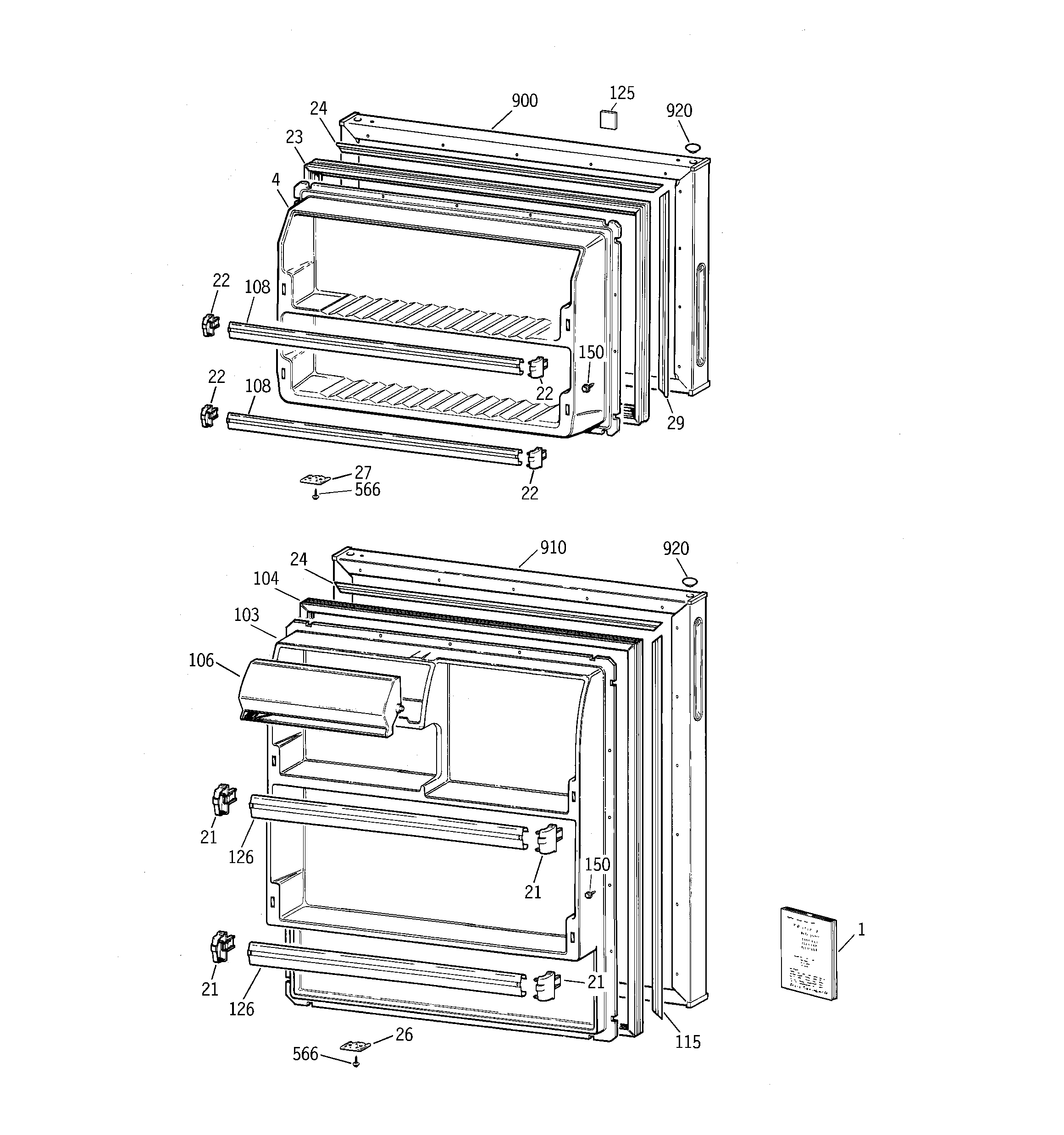 Hotpoint CTT14CYBKRWW doors diagram
