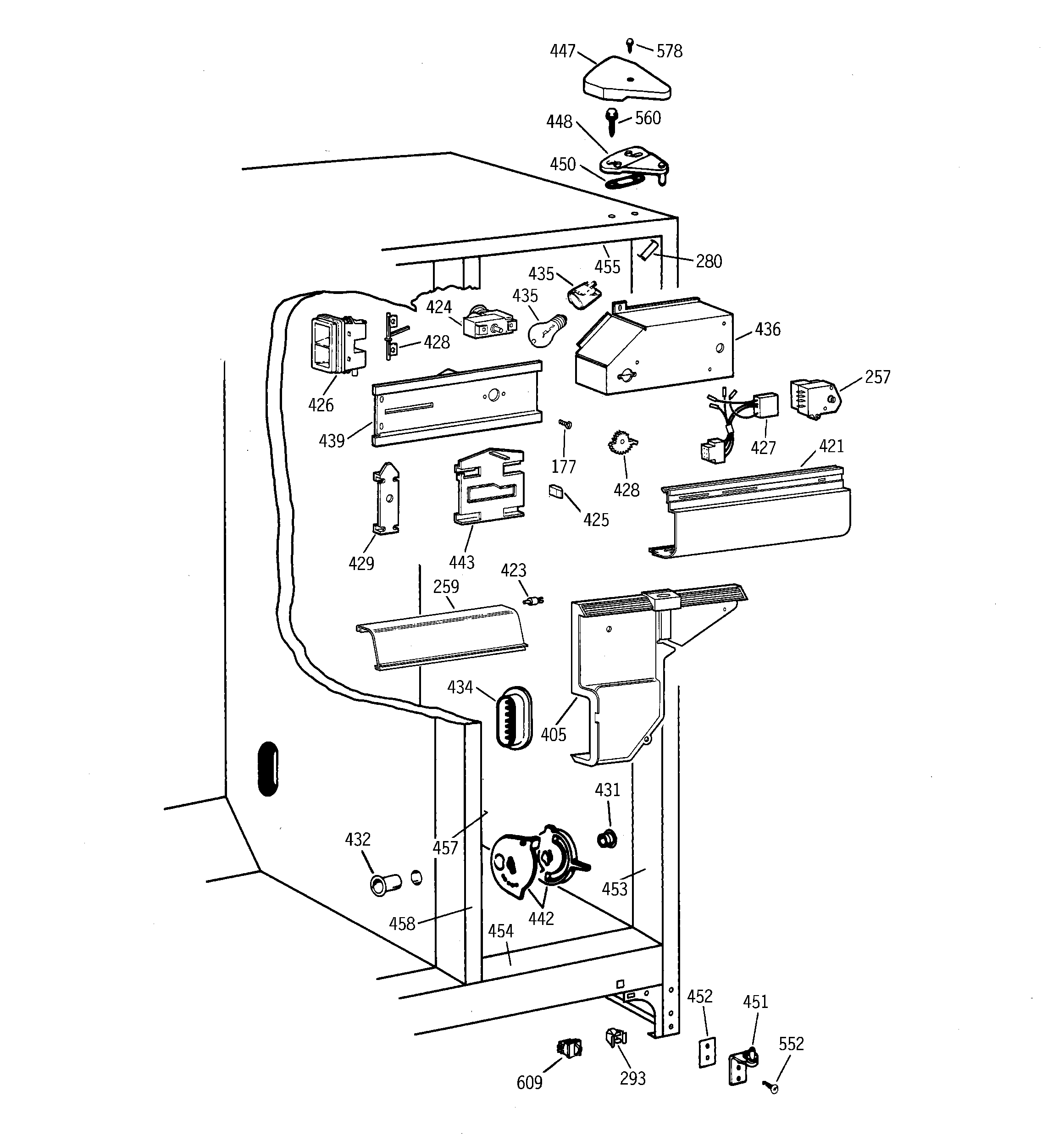 Hotpoint CST20KABCAD fresh food section diagram