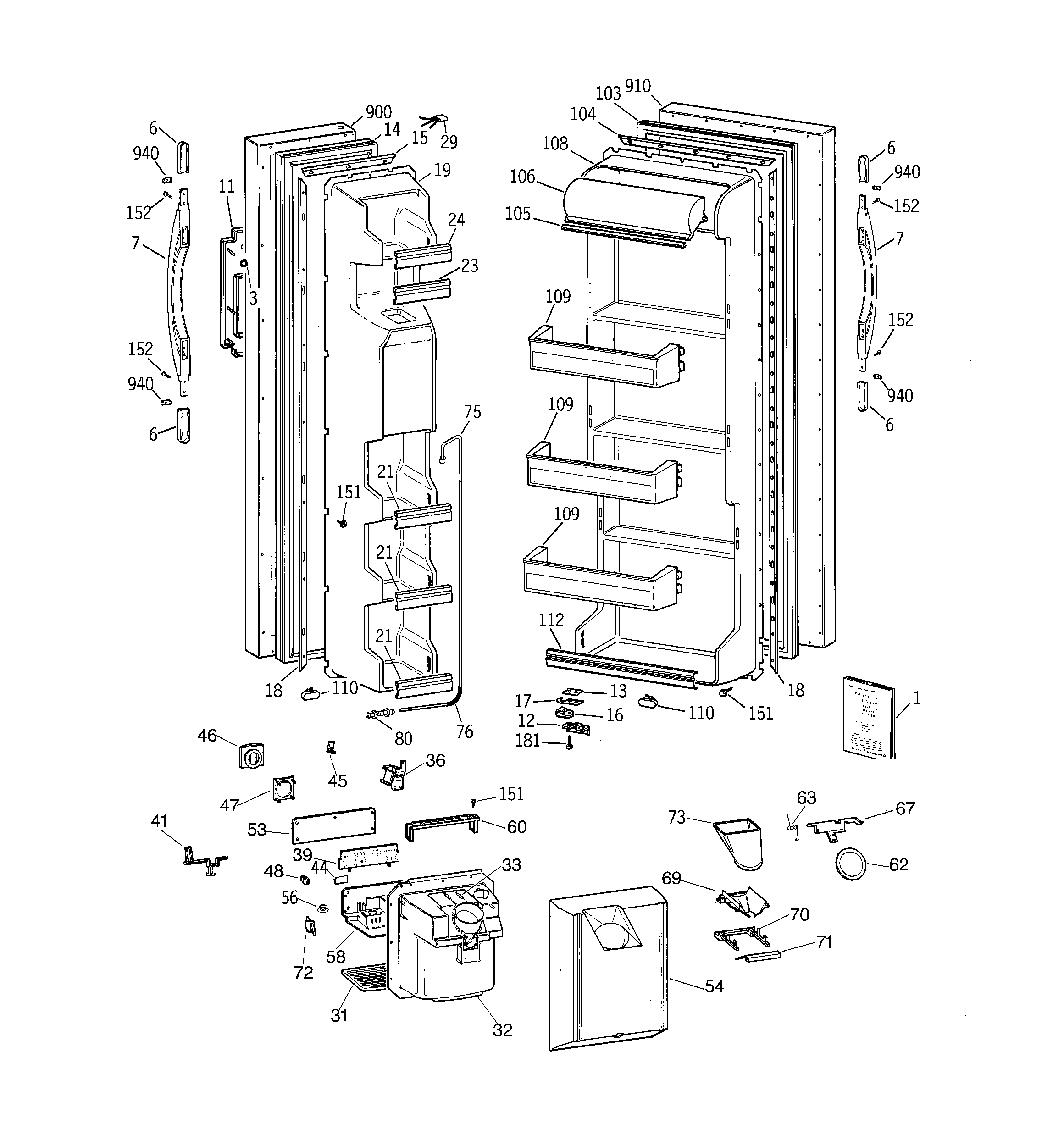 Hotpoint CSX22GRBCWW doors diagram