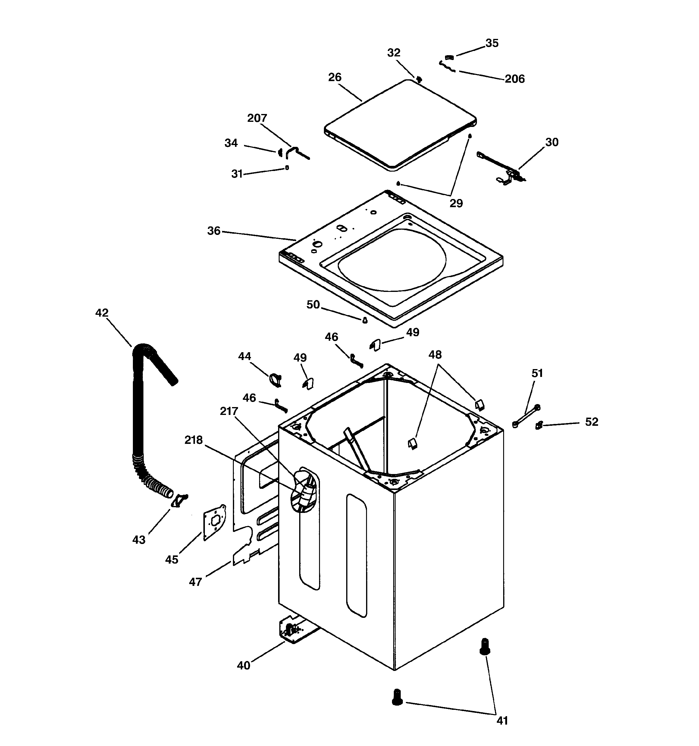 Hotpoint VLLR1020T1WO cabinet parts diagram