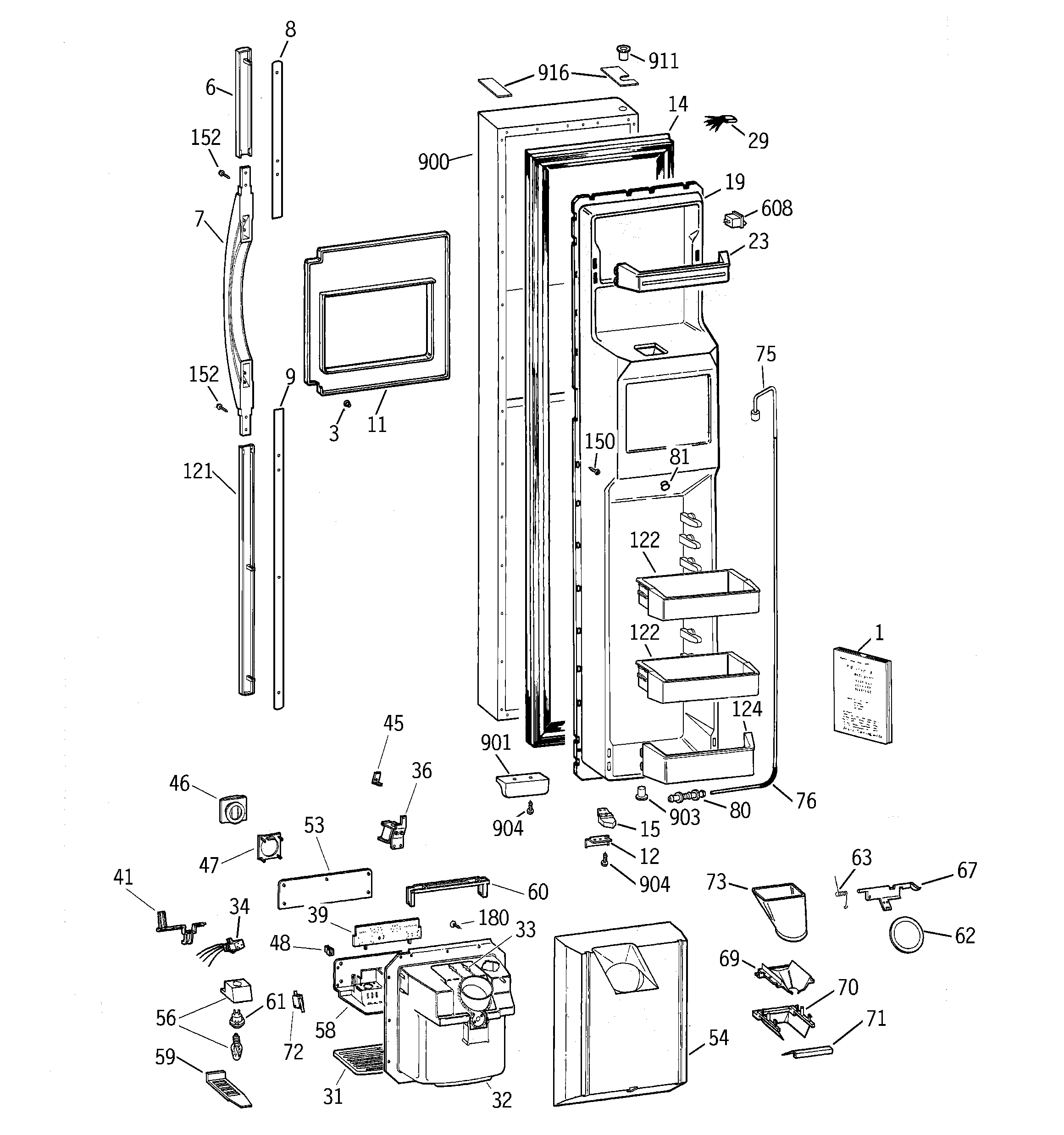 Hotpoint CSK28DRBCAA freezer door diagram
