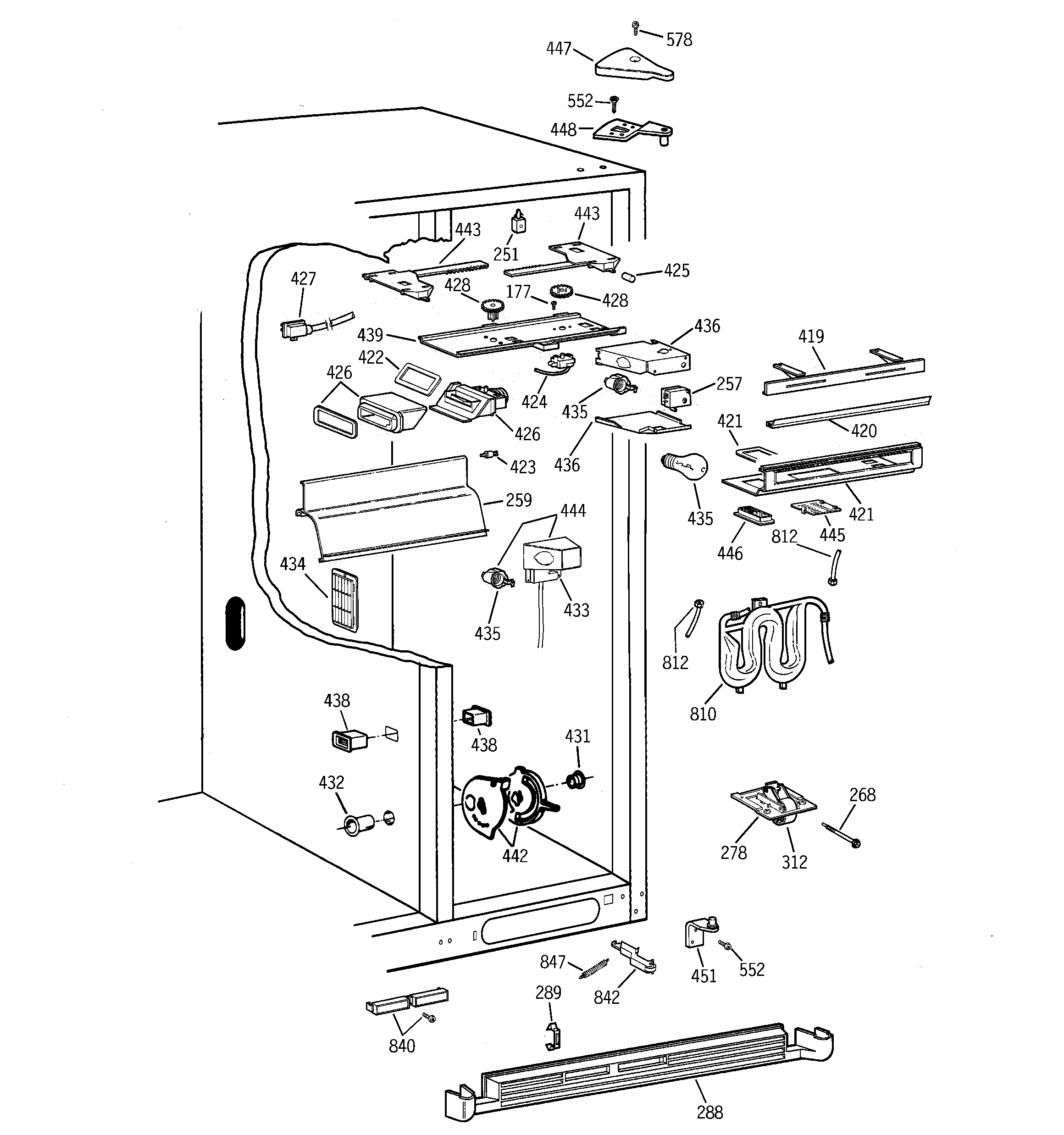 Hotpoint CSK28DRBCAA fresh food section diagram
