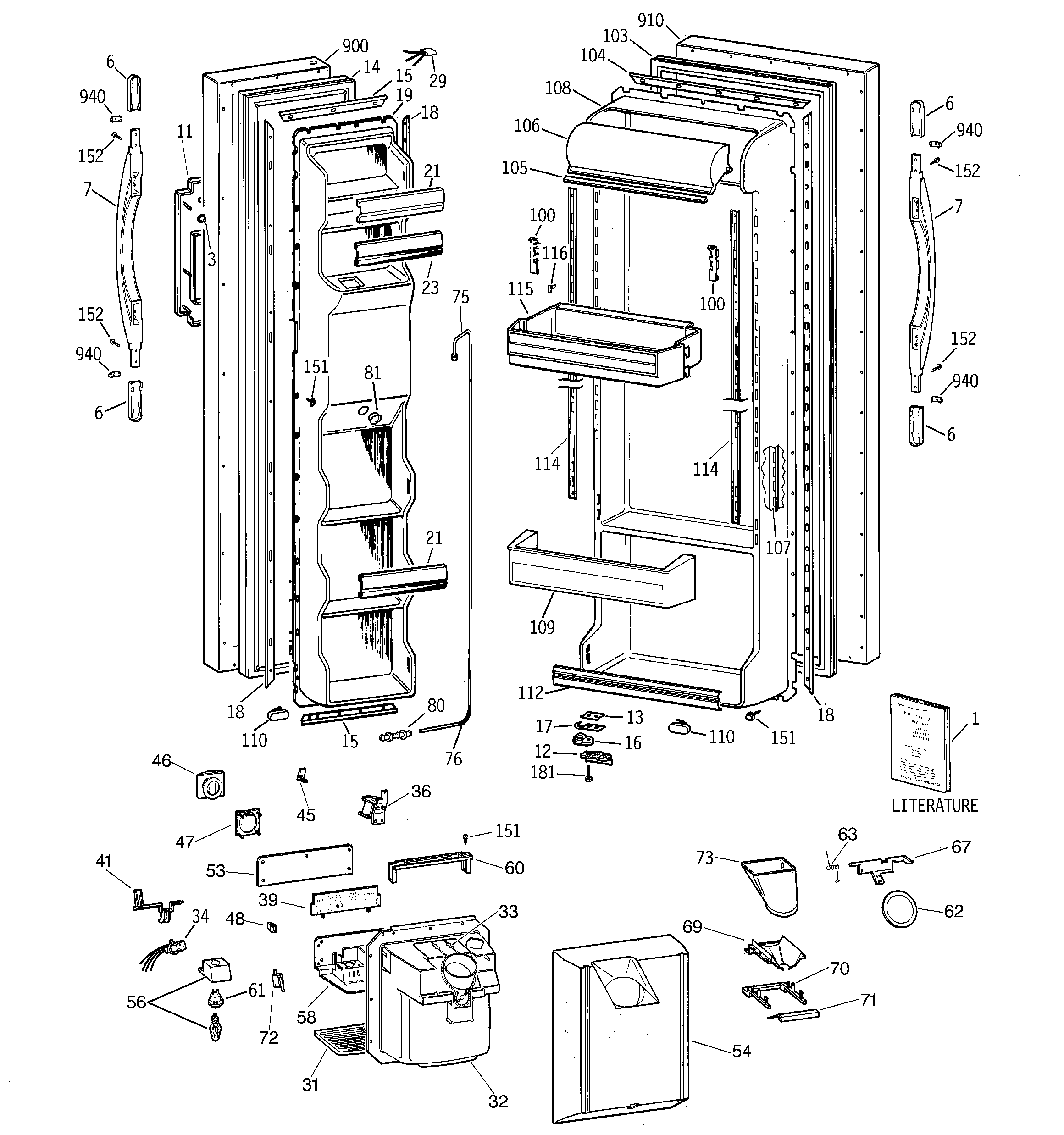 Hotpoint CSX25GPCCAA doors diagram