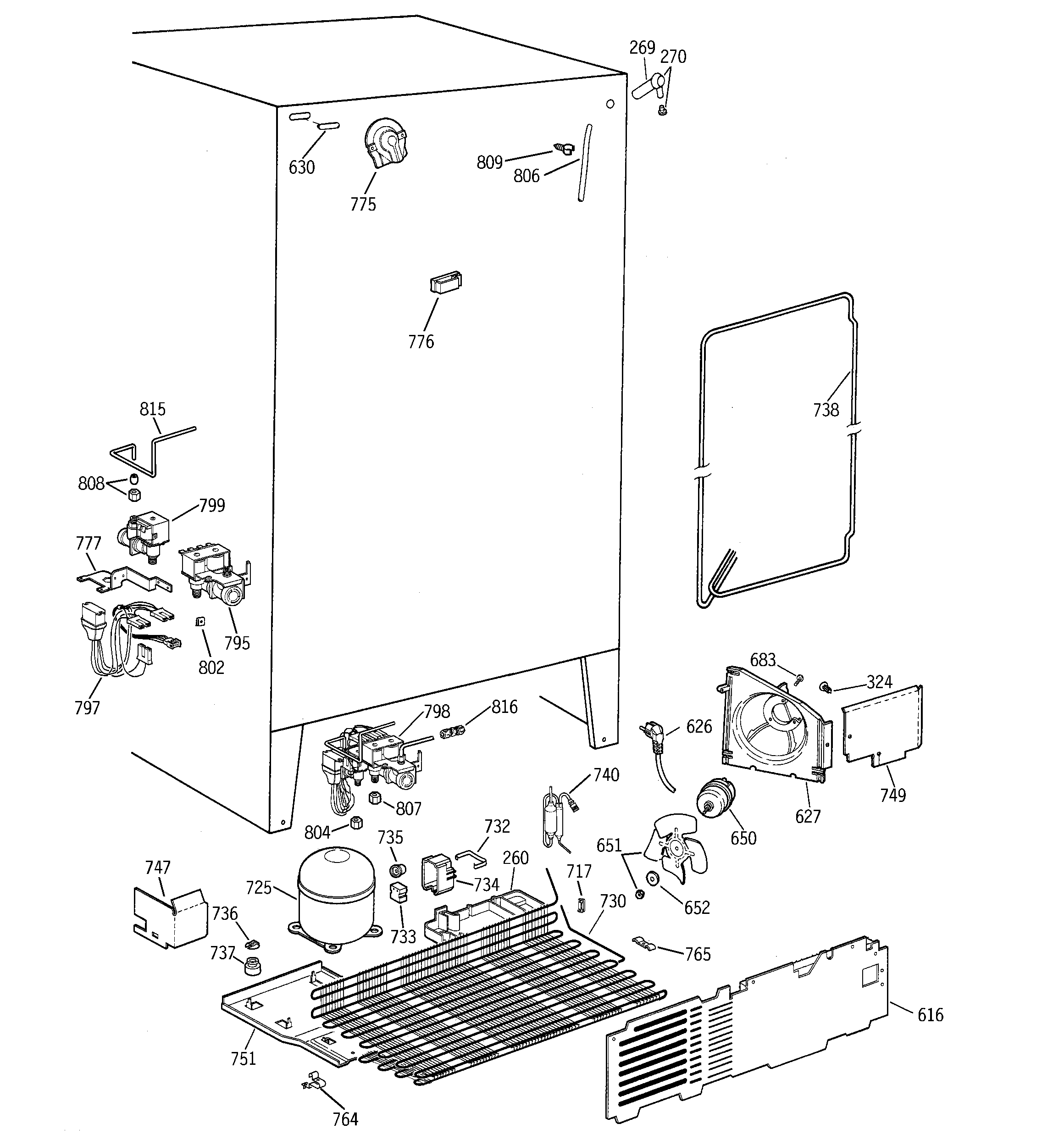 Hotpoint CSX25GPCCAA unit parts diagram