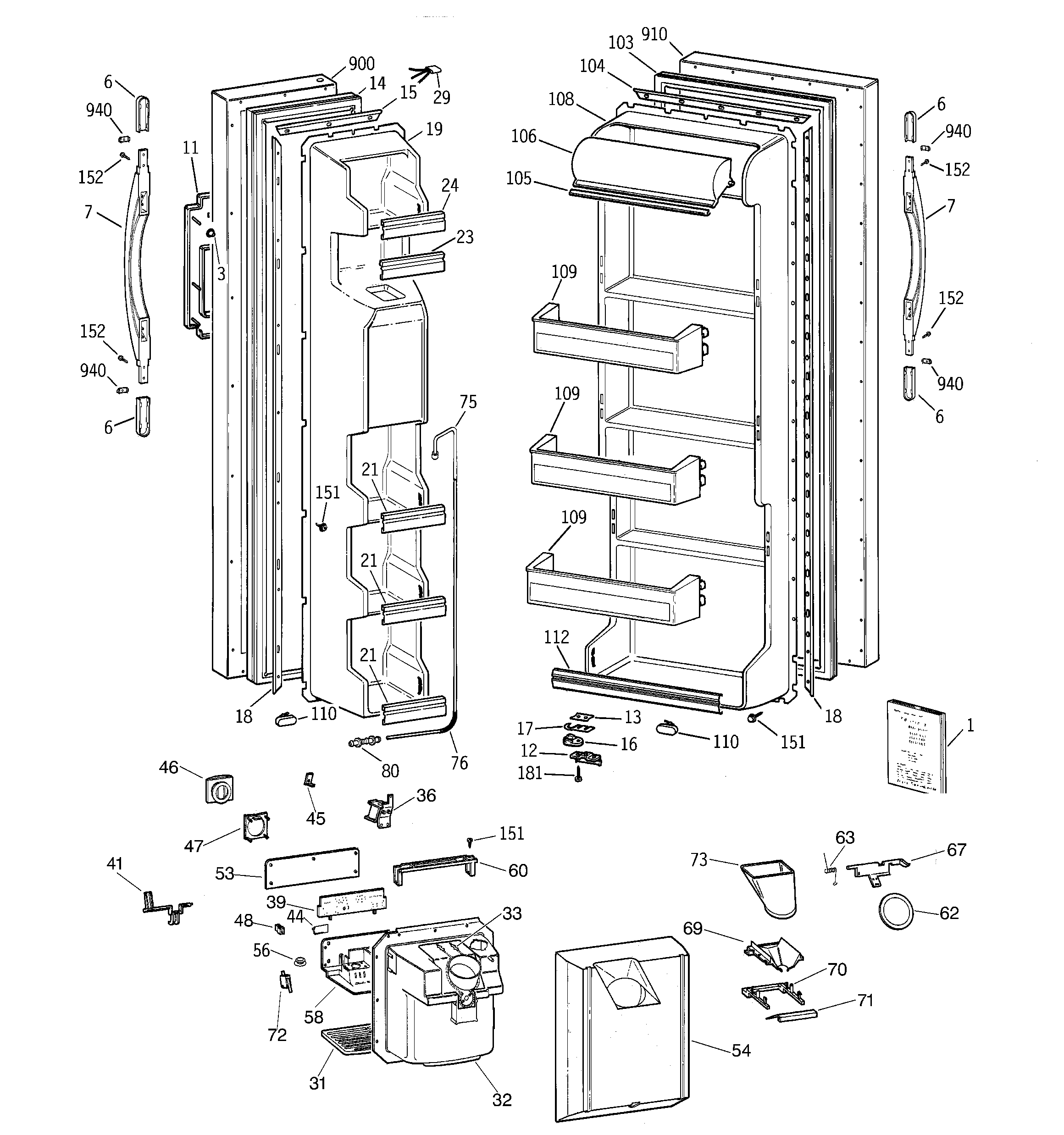 Hotpoint CSX22GRBEAA doors diagram
