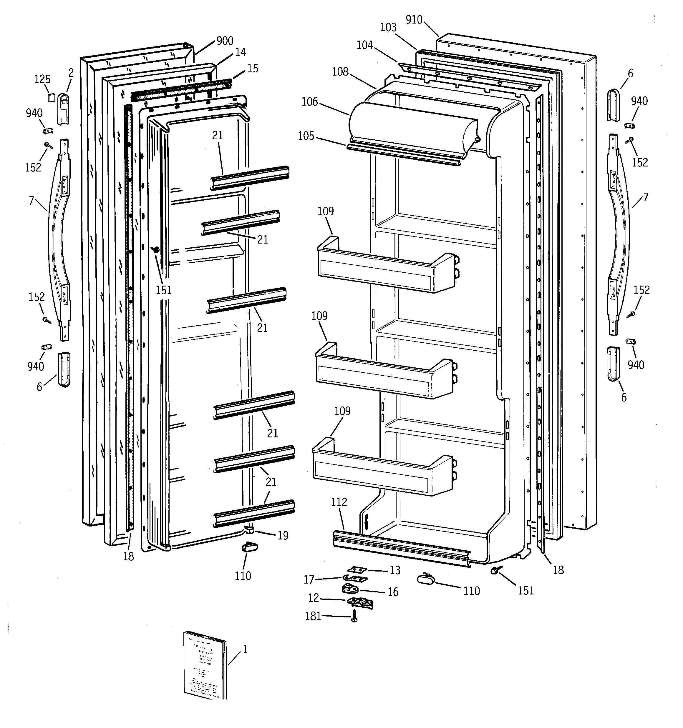 Hotpoint CSX20BABEAD doors diagram
