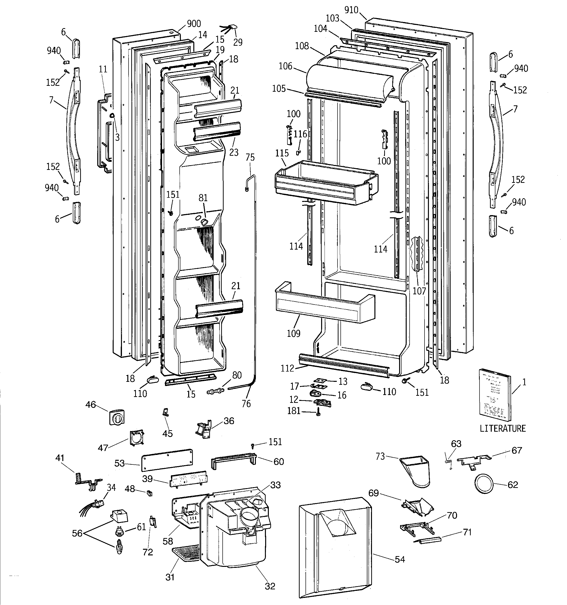 Hotpoint CSX25MRCEAA doors diagram