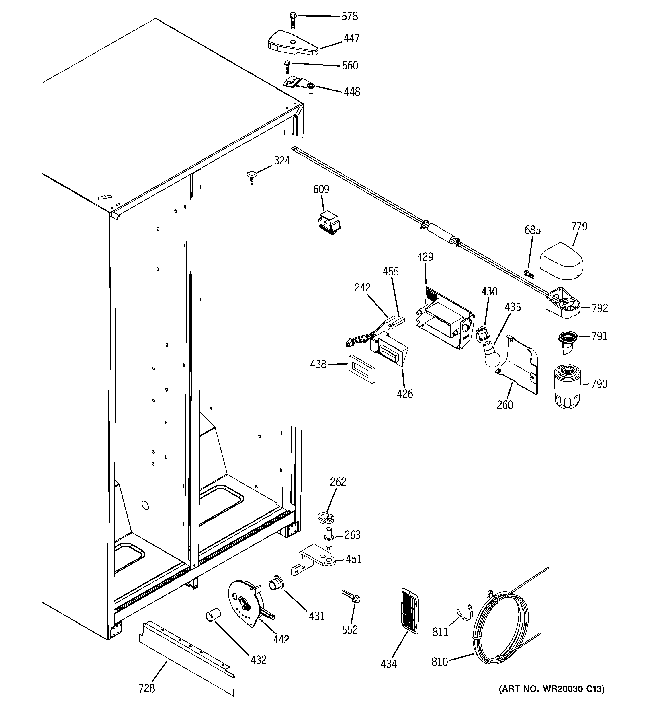 Hotpoint HSM22IFTBSA fresh food section diagram