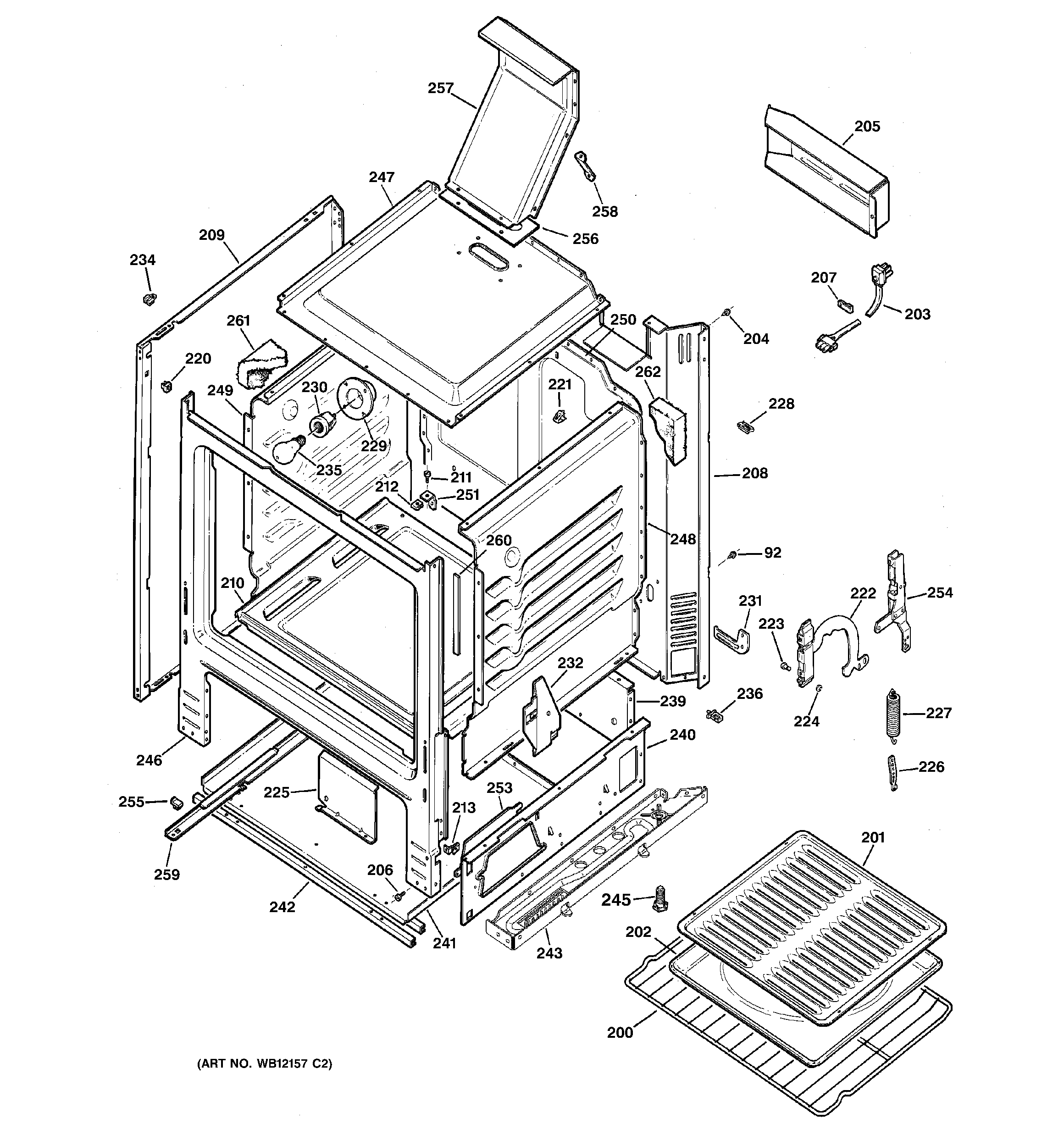Hotpoint RGB533WEH6WW body parts diagram