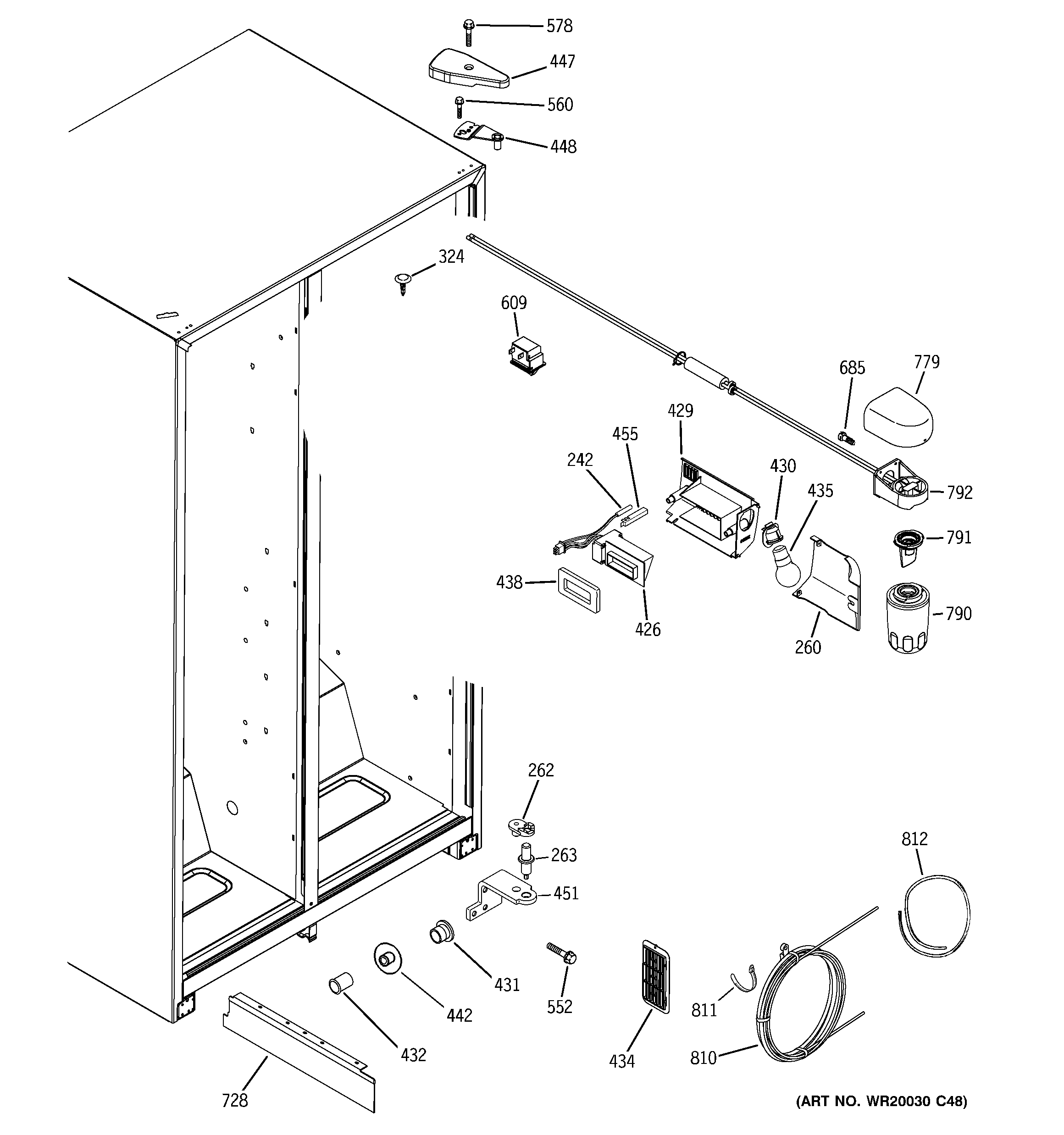 Hotpoint HSM25IFTBSA fresh food section diagram