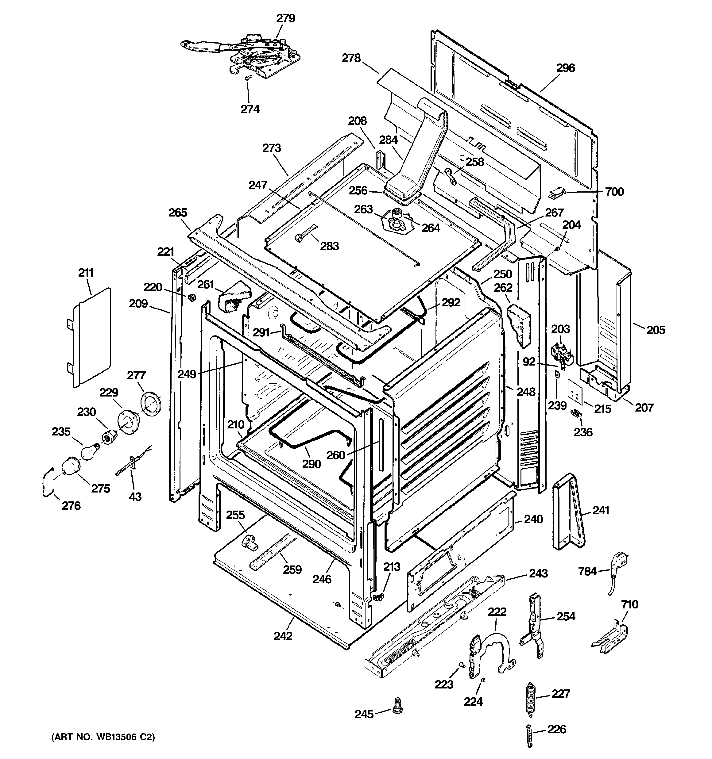 Hotpoint RCB790SJ3SA body parts diagram