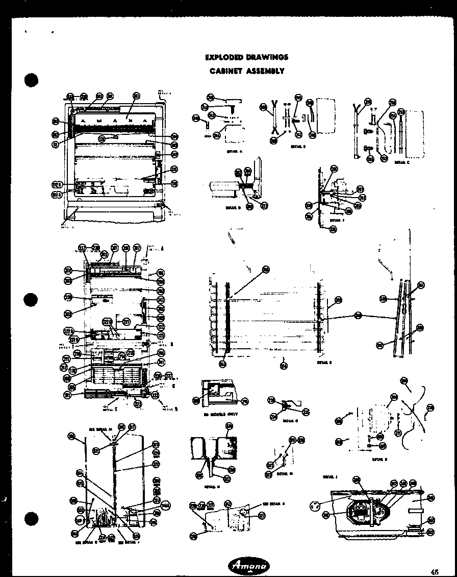 Amana FFS125LA cabinet asm diagram
