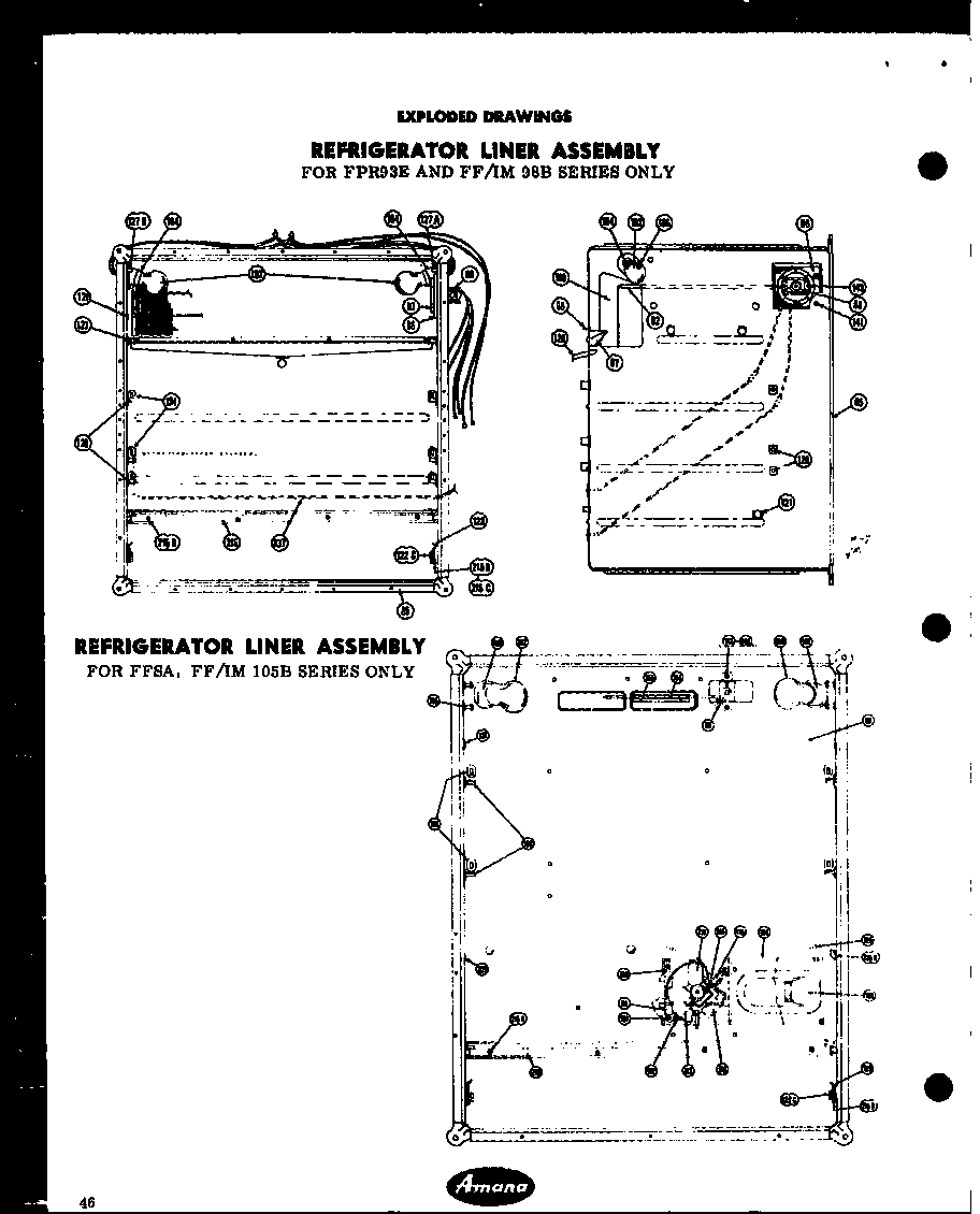 Amana FFS125LA refrigerator liner assembly (ff98b) (im98b) (ff105b) (im105b) diagram