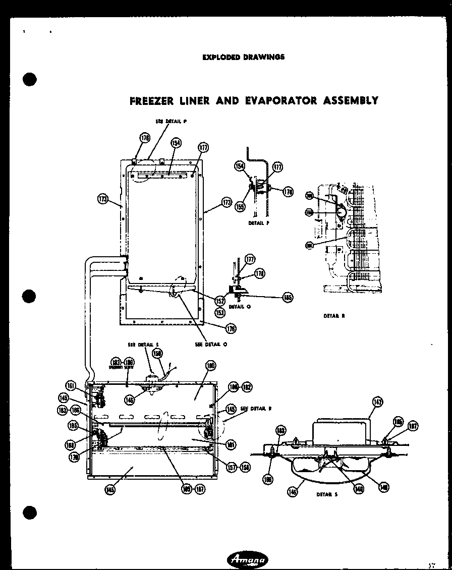 Amana FFS125LA freezer liner and evaporator assem bly (fpr95e) (fpr95le) (ffs98a) (ffs98la) (ff98b) (ff98lb) (im98b) (im98lb) (ffs105a) (ffs105la) (ff105b) (ff105lb) (im105b) (ff125b) (ff125lb) (im125b) (im125lb) diagram