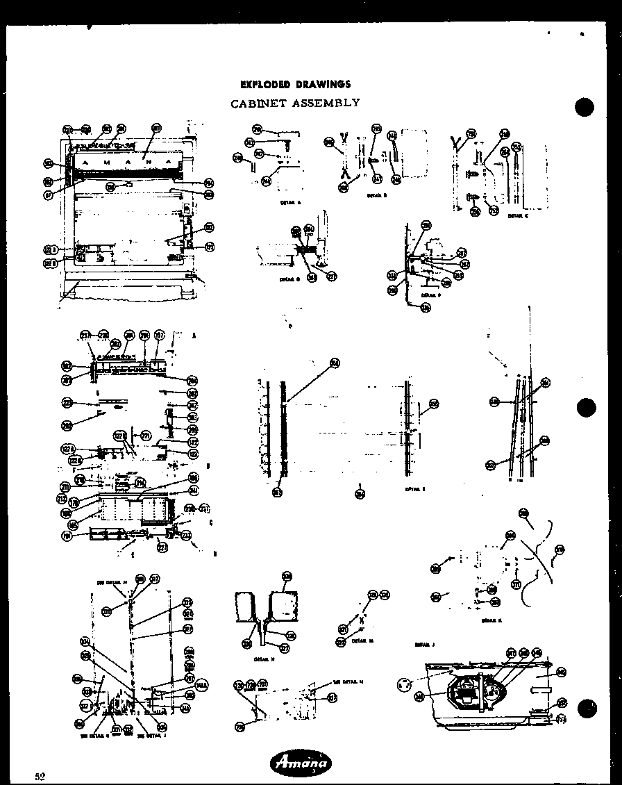 Amana AFF105L cabinet asm diagram