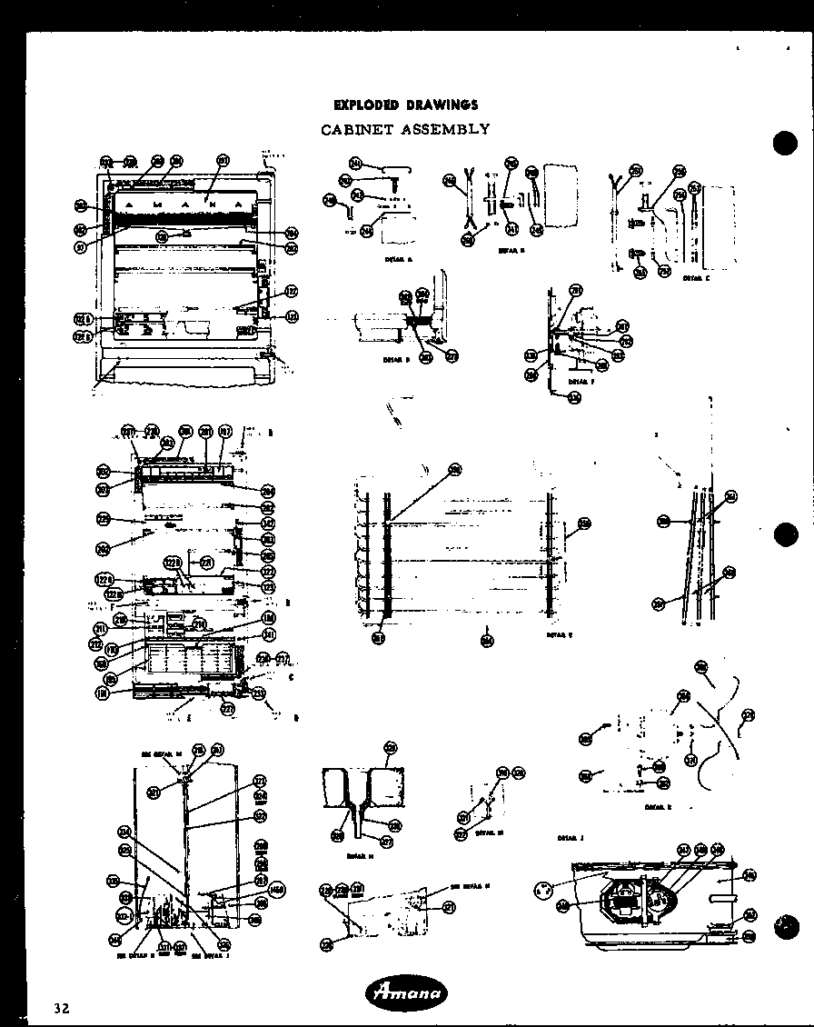 Amana BFR95L cabinet assembly diagram