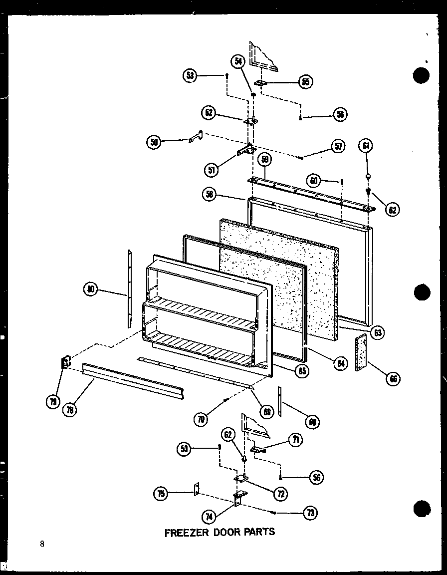 Amana BC20WA-P6023515WA freezer door parts diagram