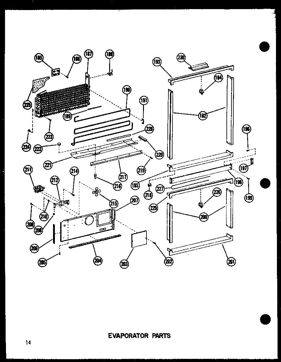 Amana BC20WA-P6023515WA evaporator parts diagram