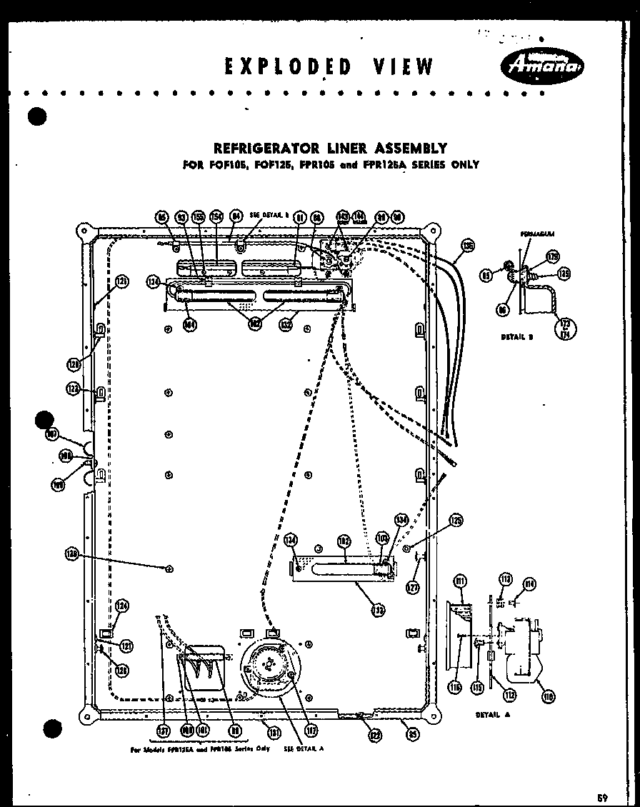 Amana FPR125LA refrigerator liner assembly (fpr105) (fpr125a) (fof105) (fof125) diagram