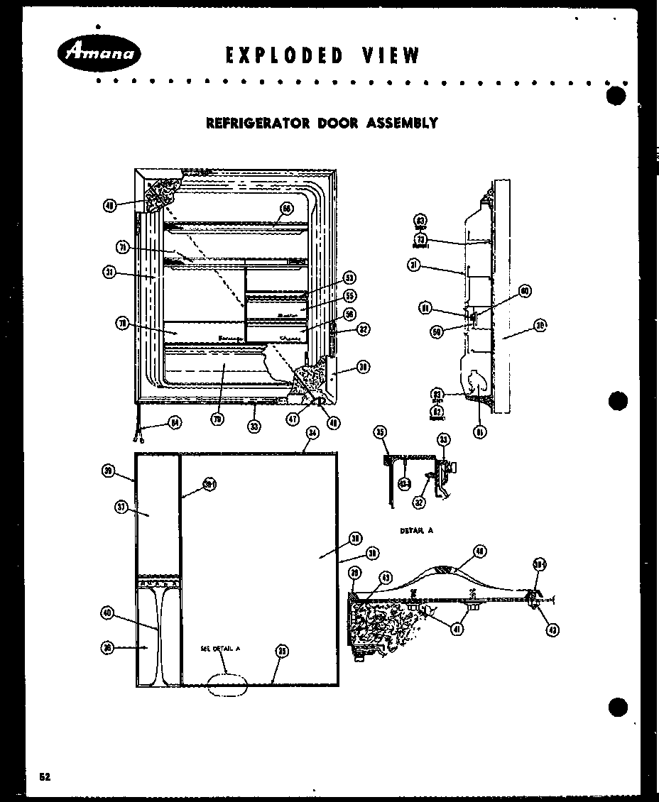Amana FF125L refrigerator door assembly diagram