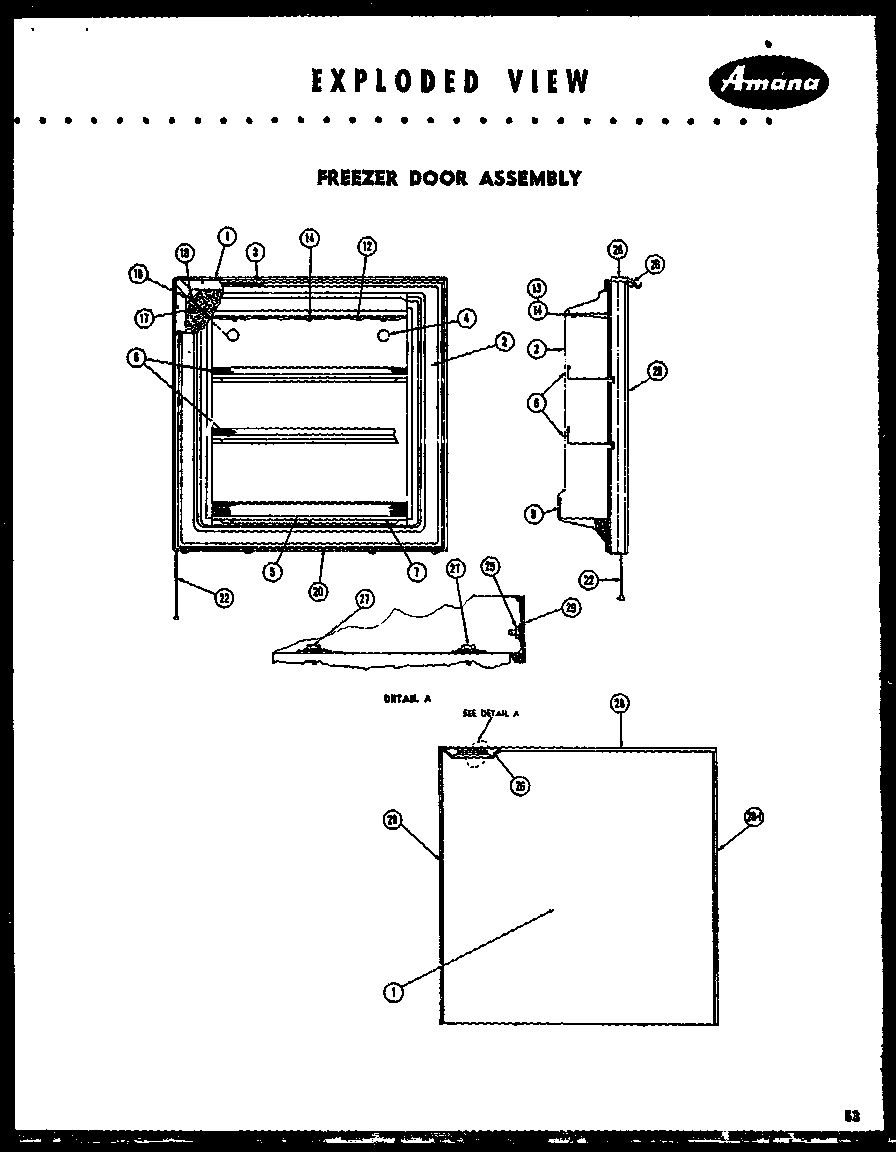 Amana FF125L freezer door assembly diagram