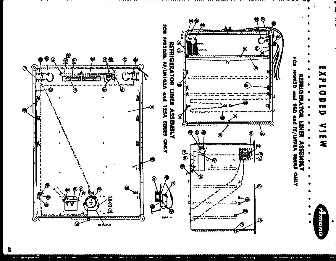 Amana IM98LA refrigerator liner assembly (fpr95d) (fpr98d) (fpr105b) (ff98a) (im98a) (ff105a) (im105a) (ff125a) (im125a) diagram