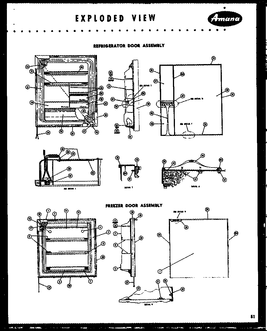 Amana IM98LA refrigerator door assembly diagram