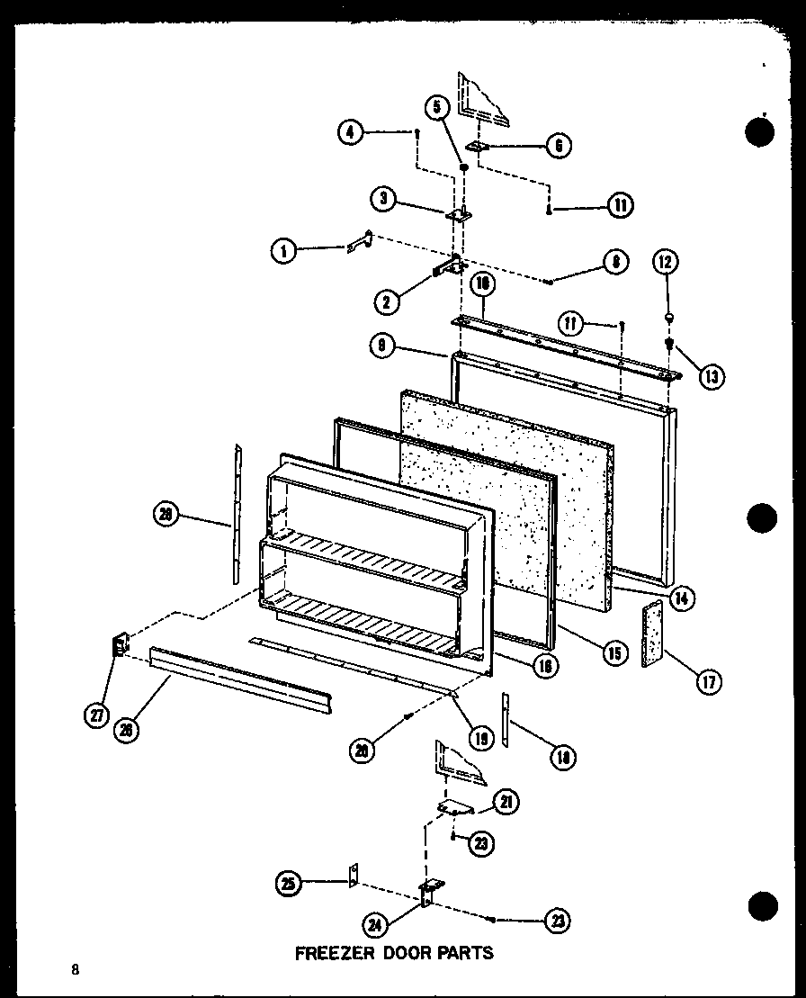 Amana BCI20CG-P6023521WG freezer door parts diagram