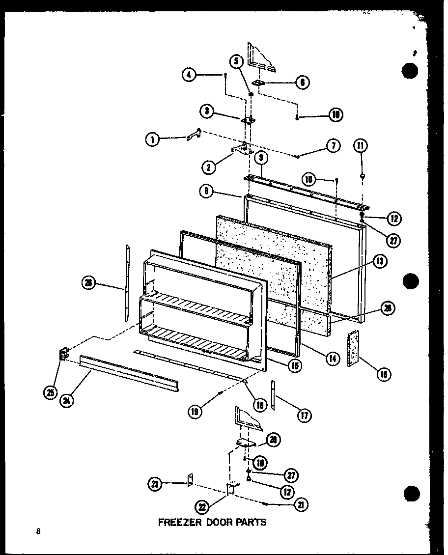 Amana BCI20D-P6023524W freezer door parts diagram
