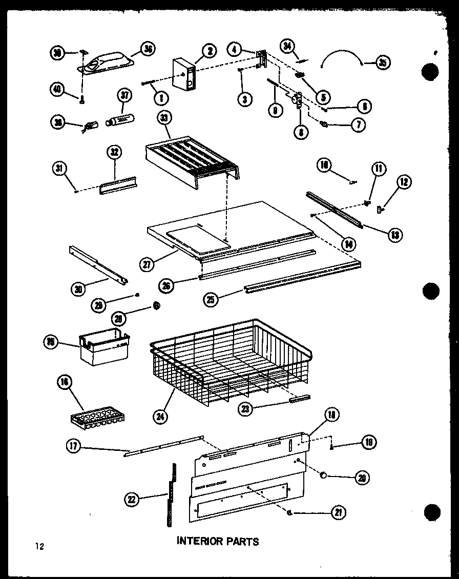 Amana BCI20D-P6023524W interior parts diagram