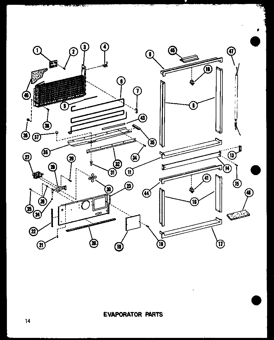 Amana BCI20D-P6023524W evaporator parts diagram