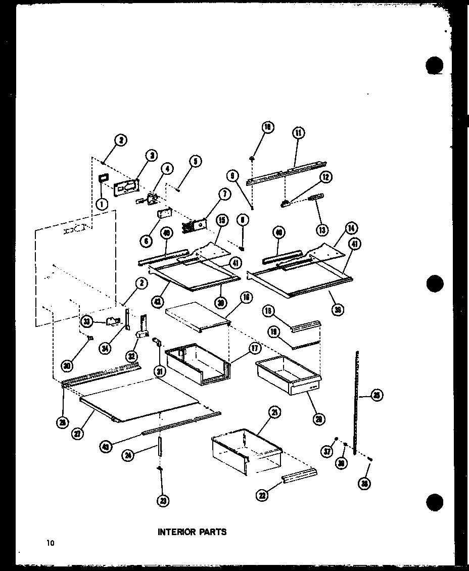 Amana BC20DG-P747021WG interior parts diagram