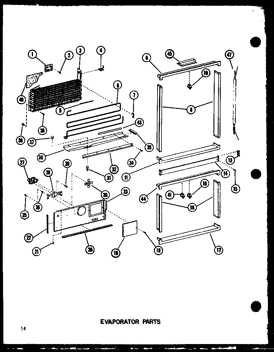 Amana BC20DG-P747021WG evaporator parts diagram