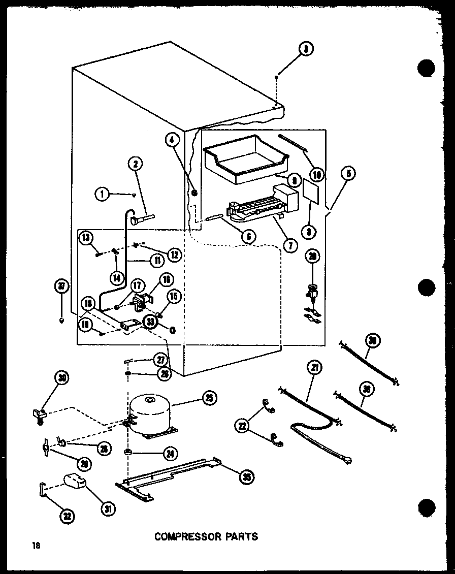 Amana BC20DG-P747021WG compressor parts diagram