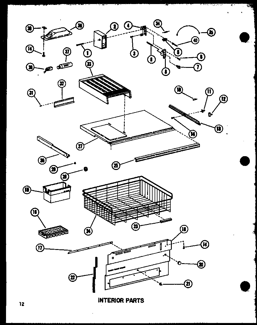 Amana BCI20EL-P747024WL interior parts diagram