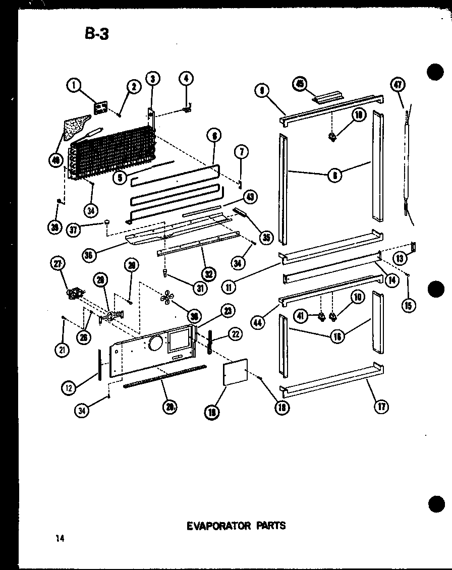 Amana BC20EL-P747025WL evaporator parts diagram