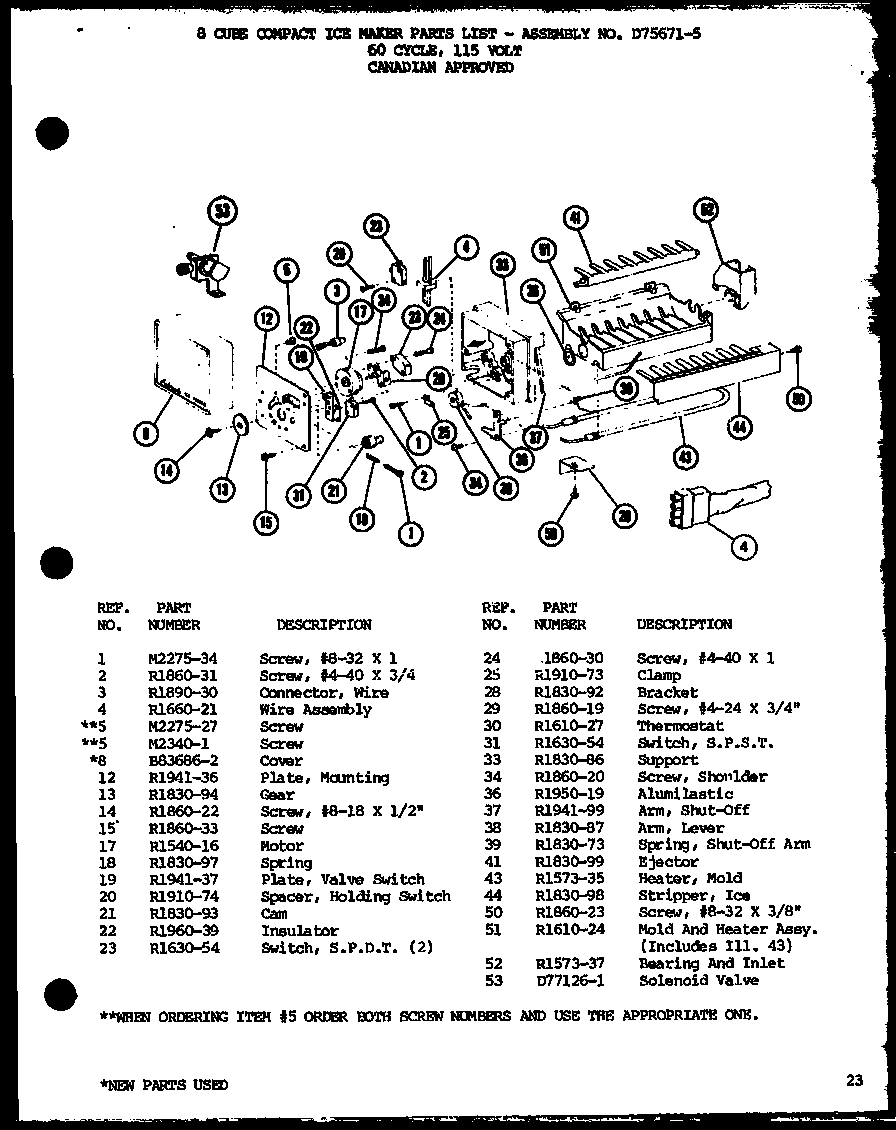 Amana BC20H-P7680810W 8 cube compact ice maker (cic-4h/p76213-6w) diagram
