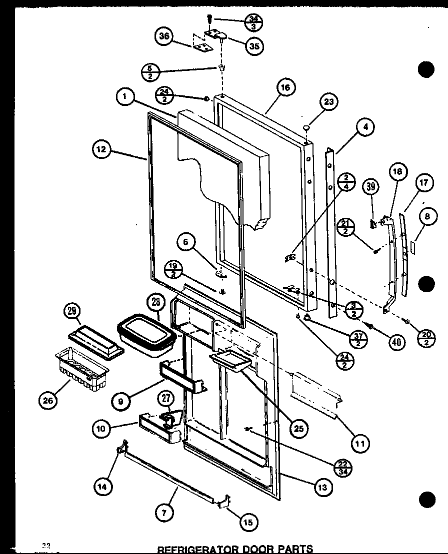 Amana BC20K-P7812501W refrigerator door parts (br20k/p7812511w) (bc20k/p7812514w) (bw20k/p7812516w) diagram