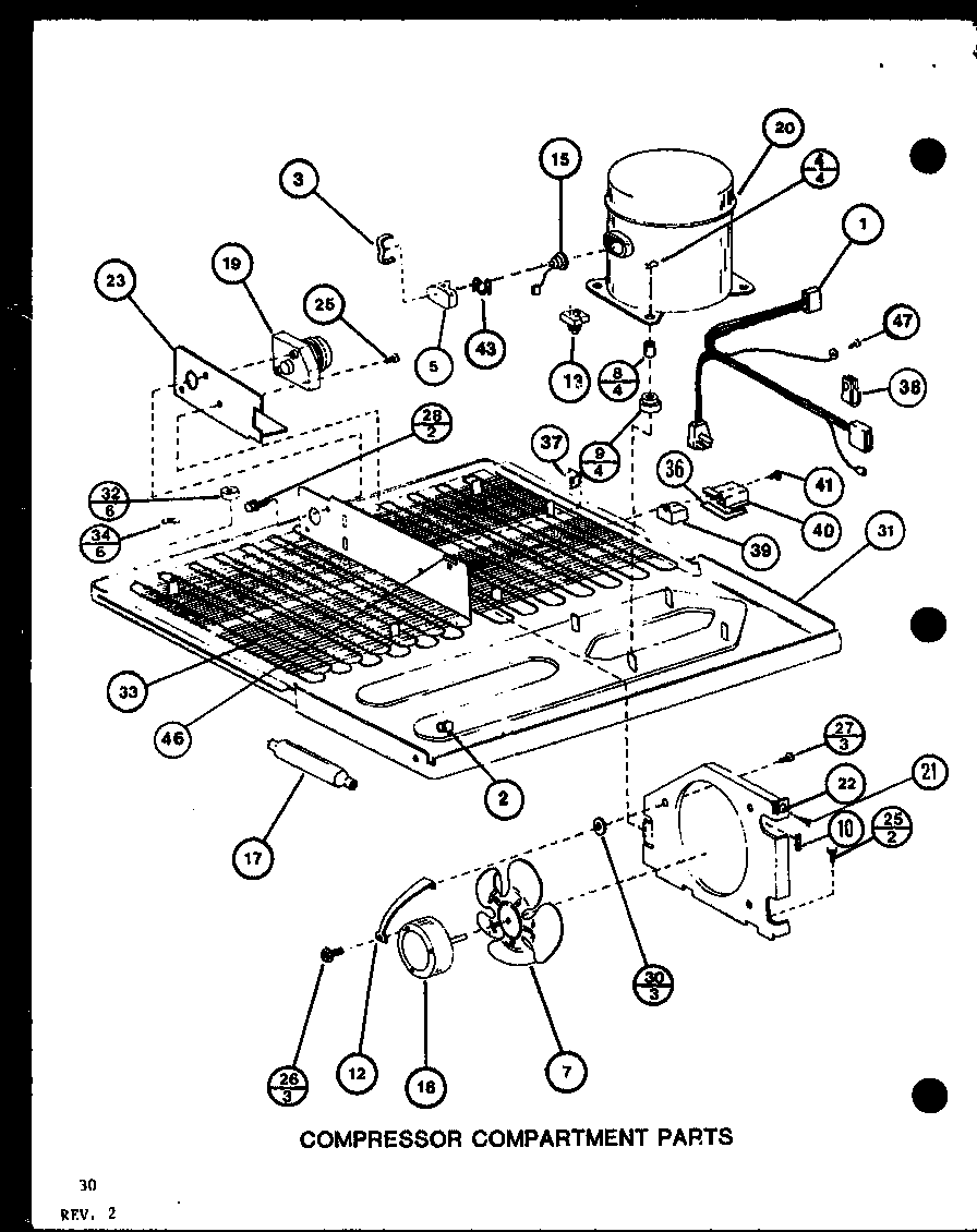 Amana BC20K-P7812501W compressor compartment parts (br20k/p7812511w) (bc20k/p7812514w) (bw20k/p7812516w) diagram