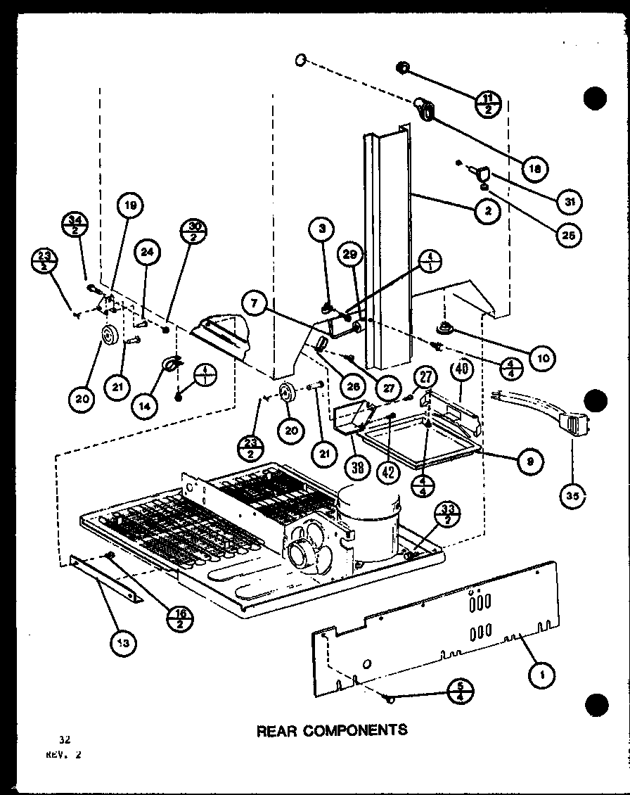 Amana BC20K-P7812501W rear components (br20k/p7812511w) (bc20k/p7812514w) (bw20k/p7812516w) diagram