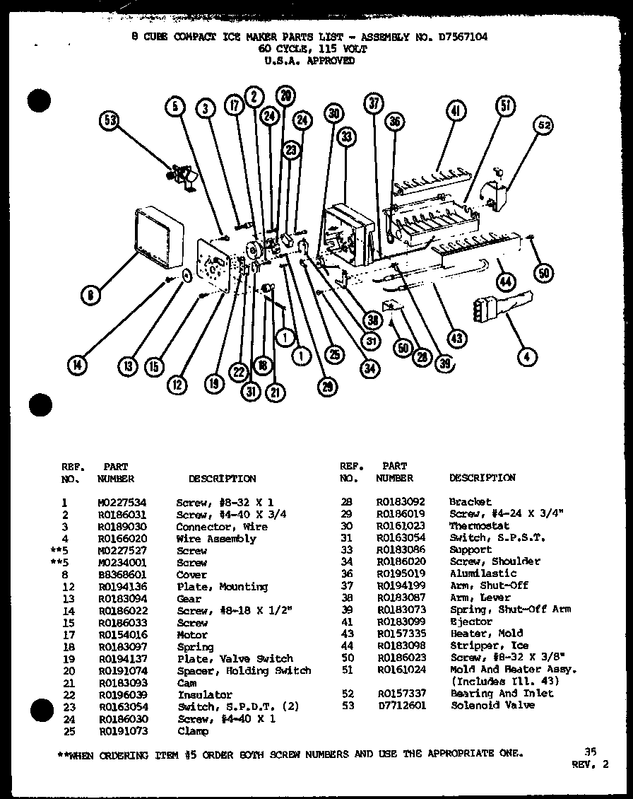Amana BC20K-P7812501W 8 cube compact ice maker (ic3k/p7621309w) diagram