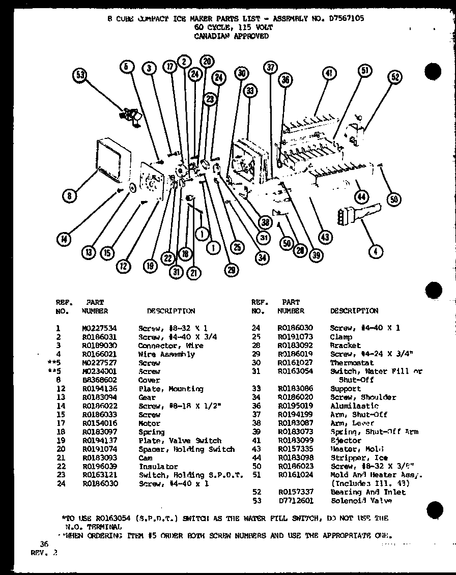 Amana BC20K-P7812501W 8 cube compact ice maker (cic4k/p7621311w) diagram
