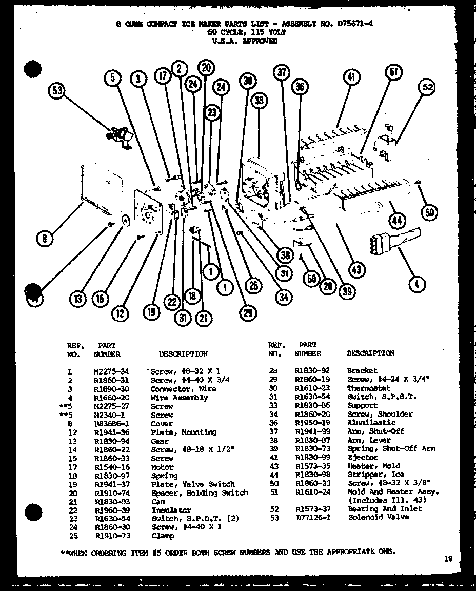 Amana BX20K-P7812512W 8 cube compact ice maker (ic3k/p7621309w) diagram