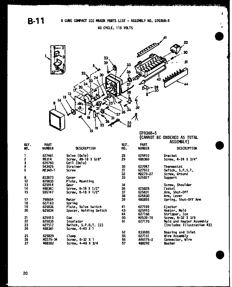 Amana ESRFC16B-P60235-16W 8 cube compact ice maker (esrfc16b/p60235-16w) diagram