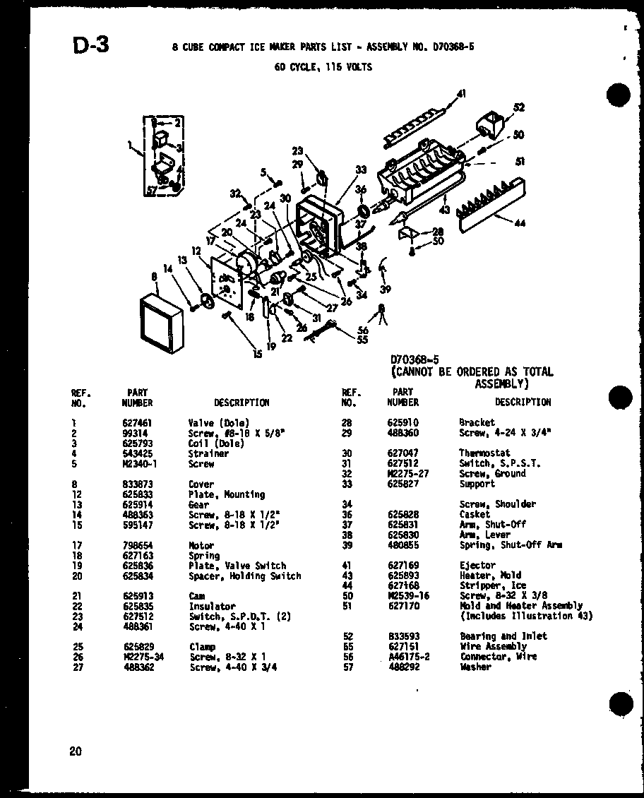 Amana ESBFC16C-C-P60235-19WC 8 cube compact ice maker diagram