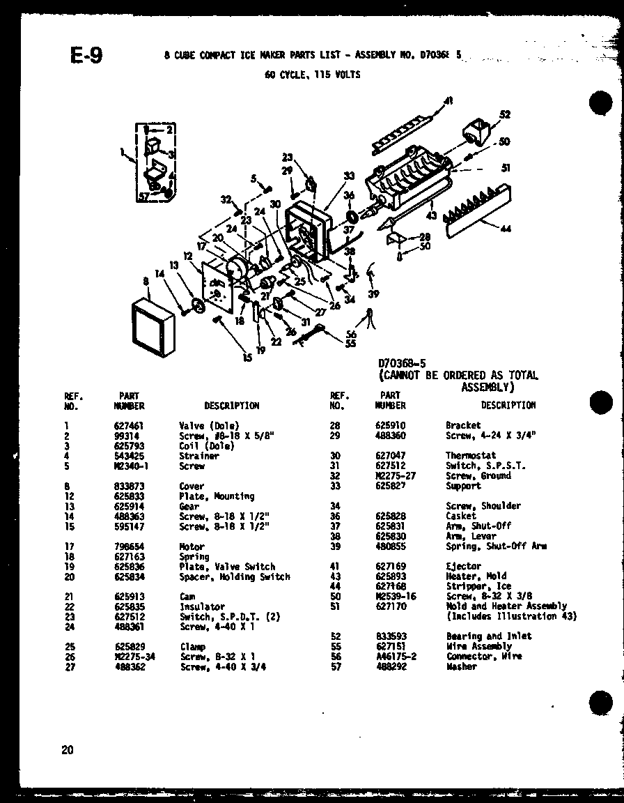 Amana ESBFC16D-C-P60235-23WC 8 cube compact ice maker diagram