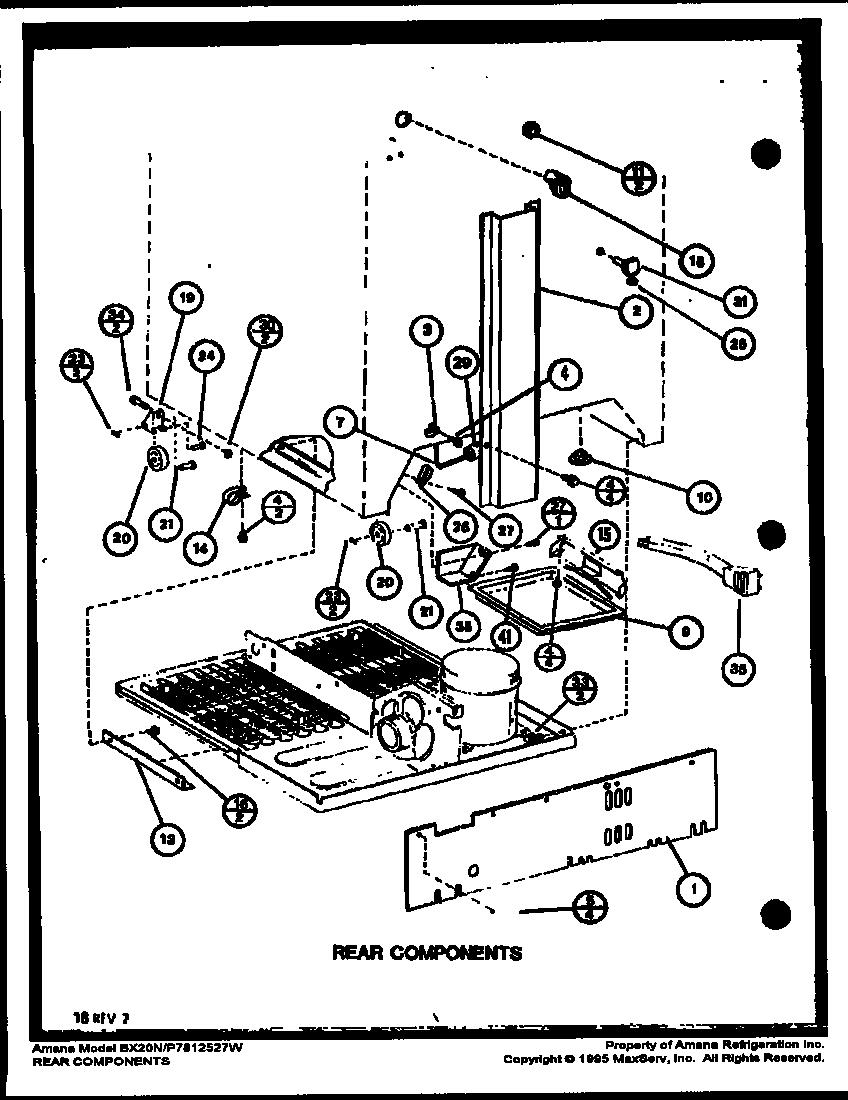 Amana BX20N-P7812527W compressor compartment parts (bx20m/p7812520w) (bx20n/p7812527w) diagram