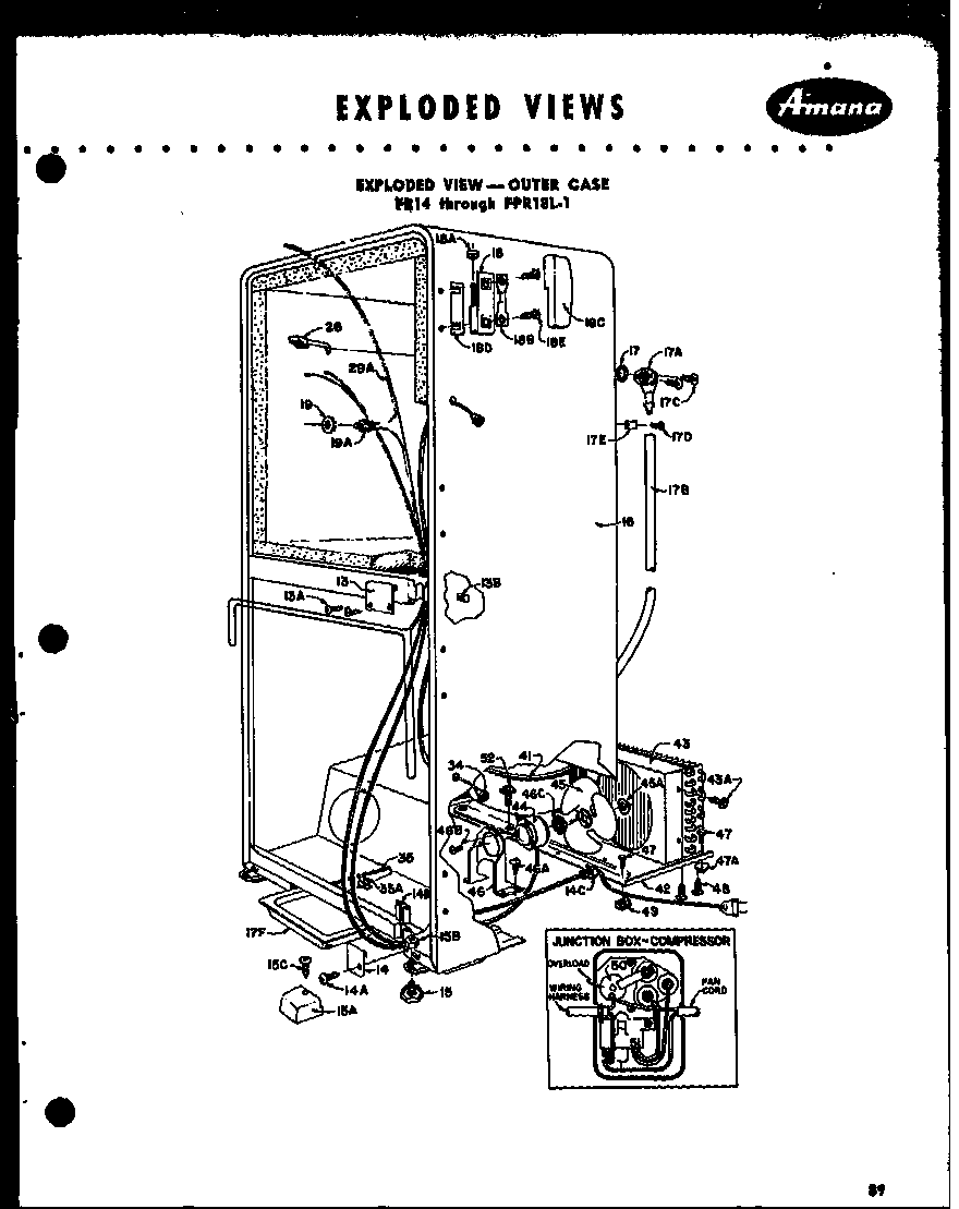 Amana FPR14L exploded view - outer case (fpr14) (fpr14l) (fpr18) (fpr18l) (fpr14-1) (fpr14l-1) (fpr18-1) (fpr18l-1) diagram