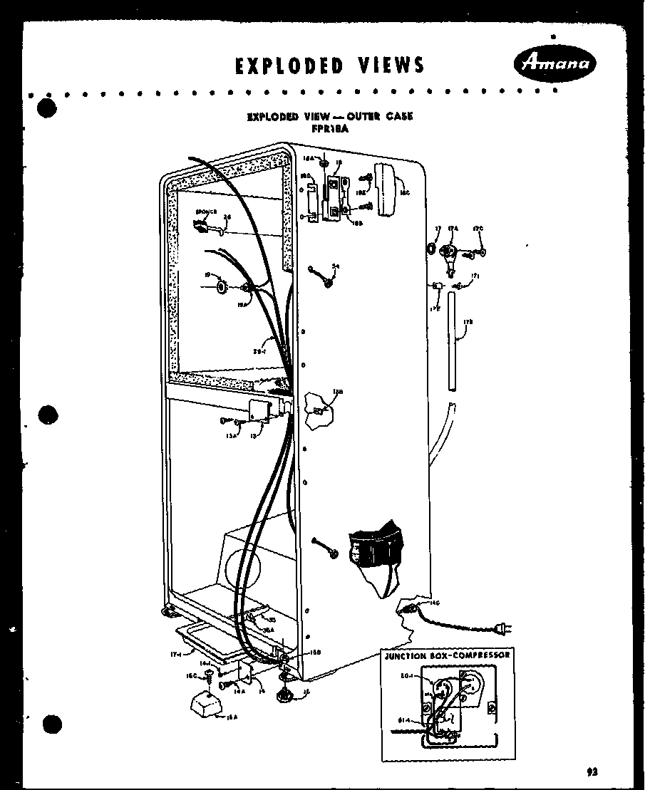 Amana FPR14L exploded view - outer case (fpr18a) diagram